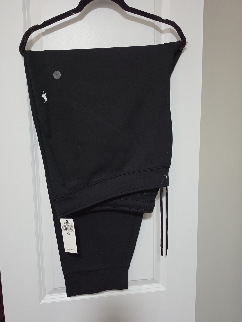 Ralph Lauren Black Sweatpants with White Pony Logo